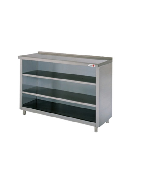 muebles bar mostrador 2 estantes inoxidable