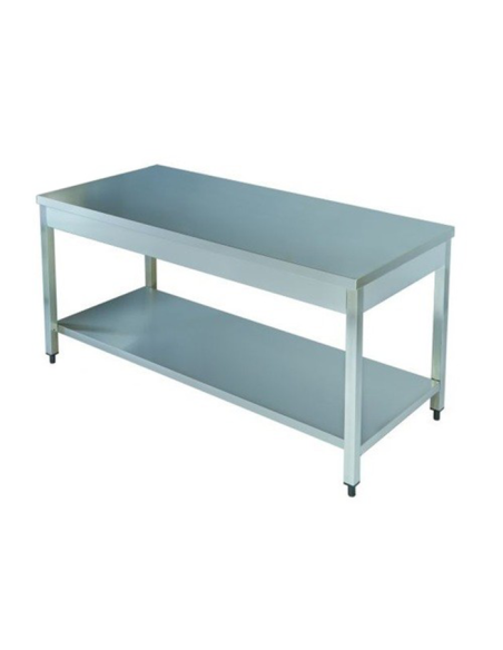 mesa central cocina acero inoxidable