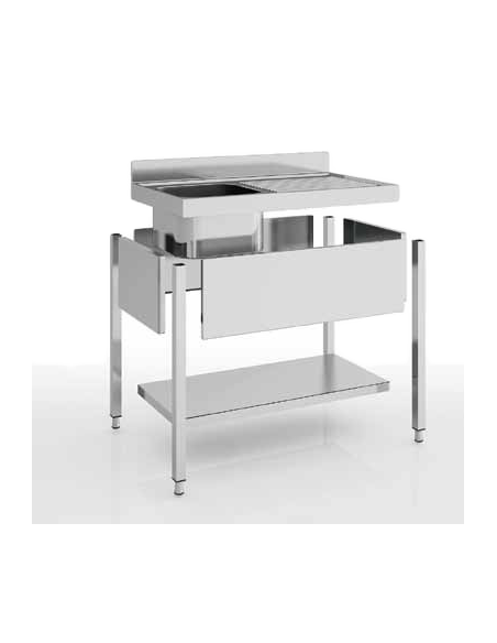 Fregadero  1 Cuba sin Escurridor Inox Fondo 600 con Bastidor